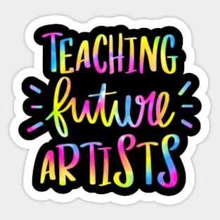 Teaching Future Artists Retro Teacher Groovy Men Women Sticker